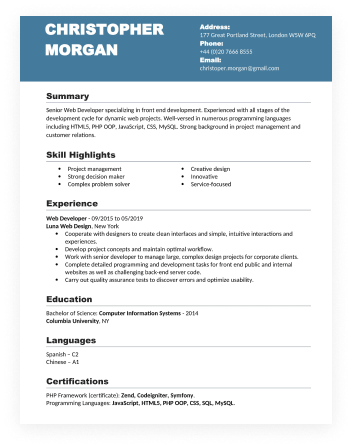 A Simple Style Resume